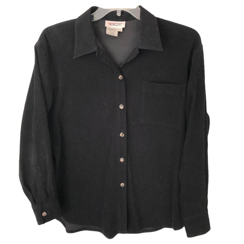 Talbots L/S Velvet Button Down Shirt-Sz M